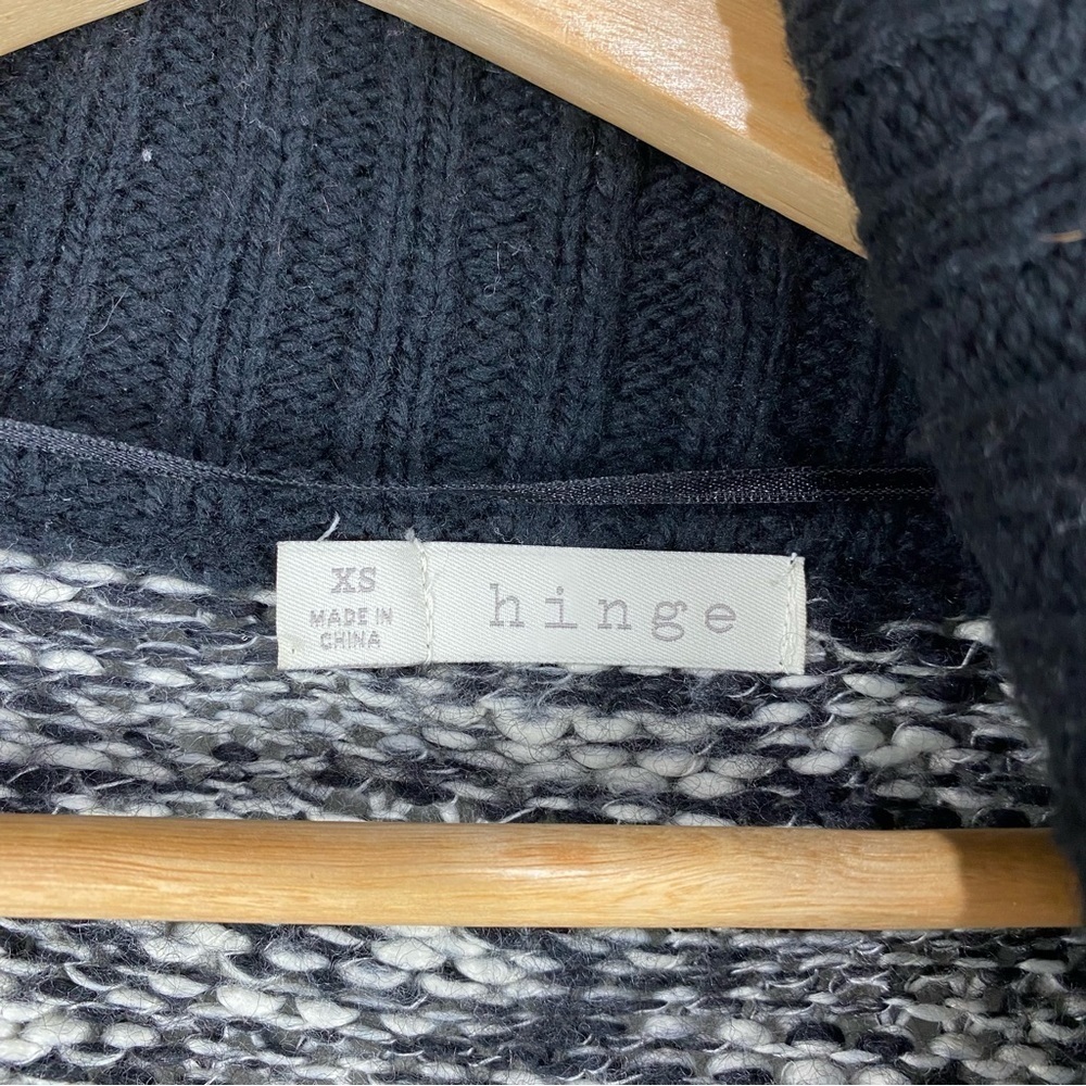 Hinge: Women's Chunky Wool Blend Oversized Longline Open Front Cardigan Size XS - Picture 2 of 4